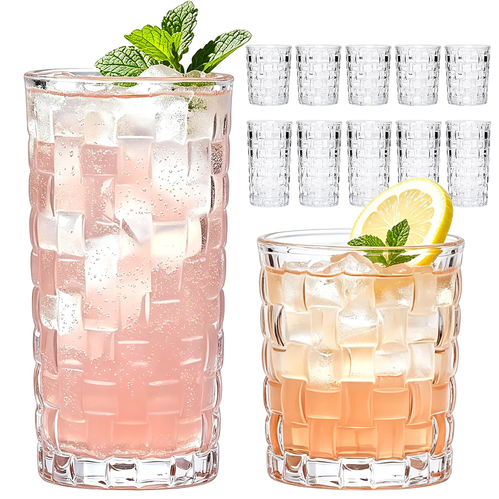 QAPPDA ensemble 12 verres face avant élégant et pratique