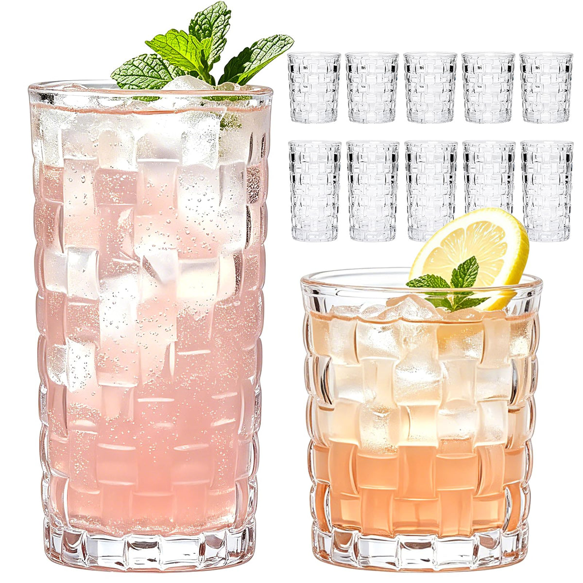 QAPPDA ensemble 12 verres face avant élégant et pratique