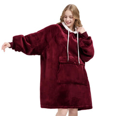 Qeils hoodie devant bordeaux montrant coupe oversize et confort