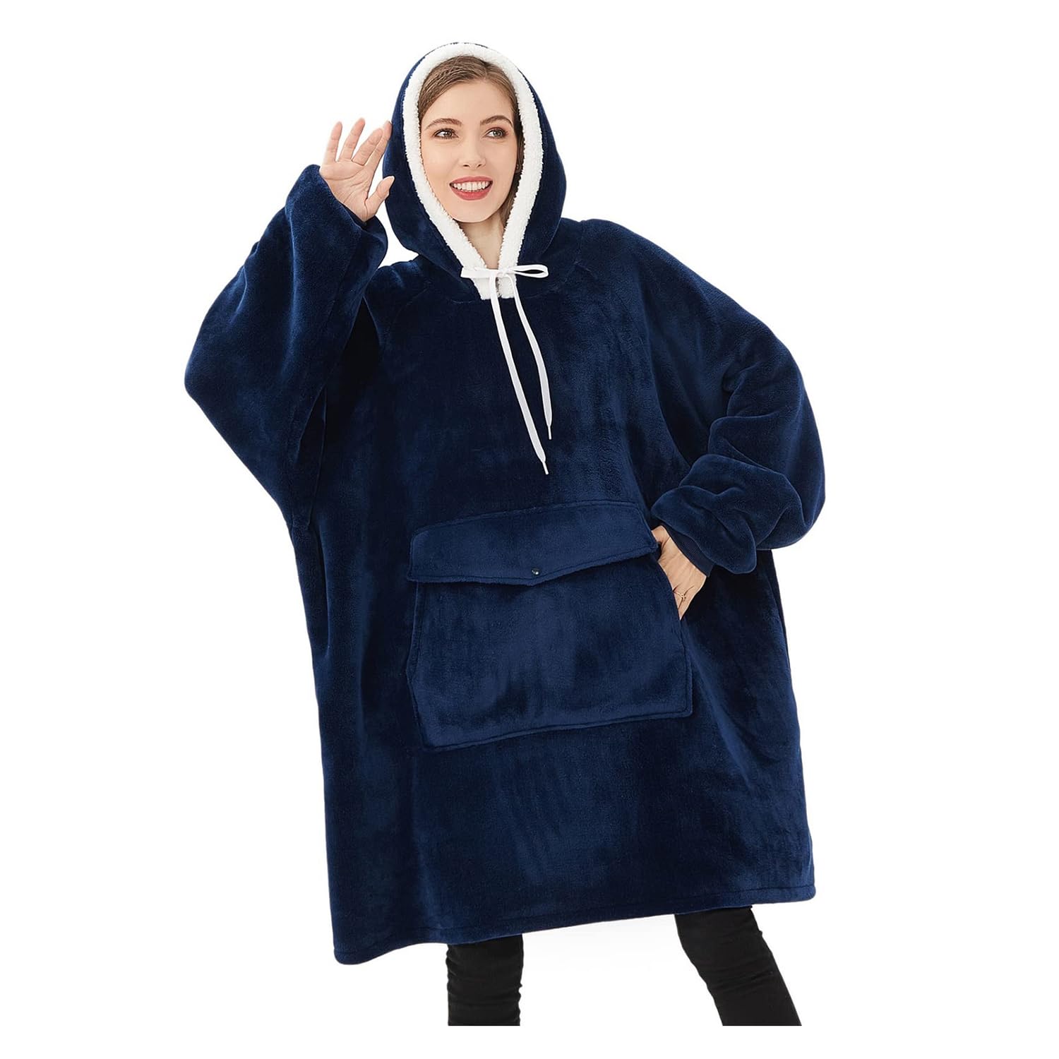 Qeils sweat-shirt devant montrant la coupe oversize et la couleur navy pour un confort immédiat