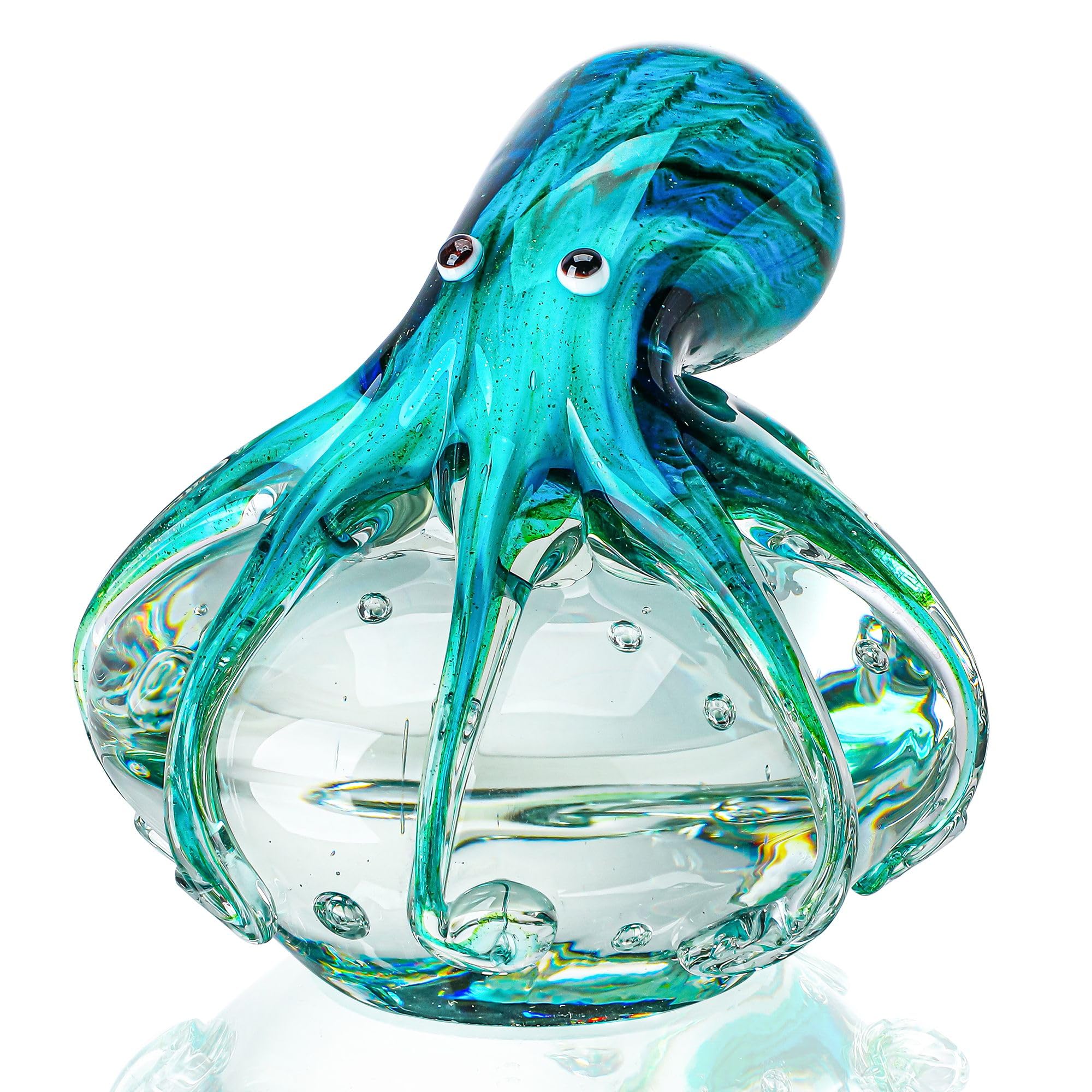 QFkris figurine pieuvre en verre vue de face, design décoratif polyvalent