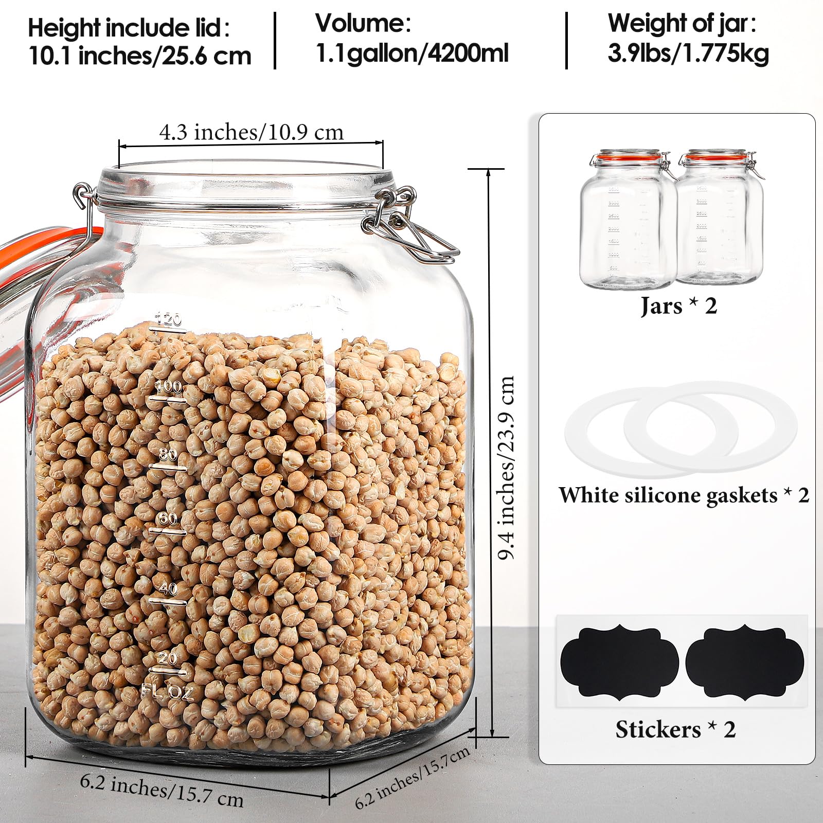 Qianfenie comparaison taille main illustrant capacité 4200 ml pratique