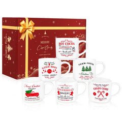 QIKSION coffret de six mugs de Noël prêt à offrir