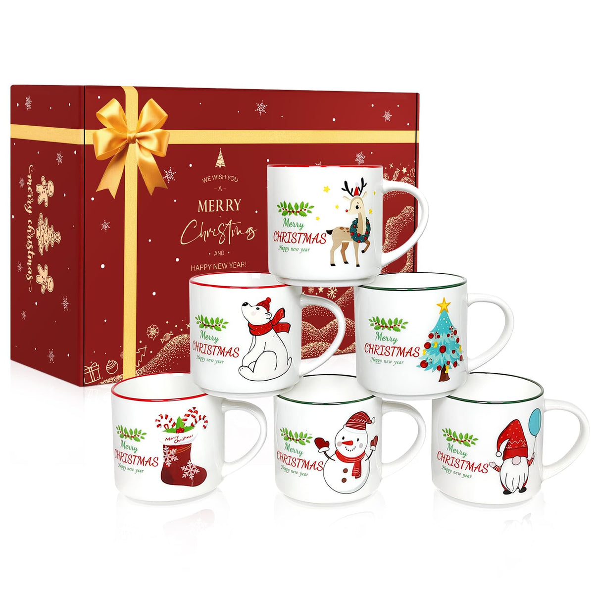 qiksion avant-plan coffret mugs de Noël, attrait cadeau durable