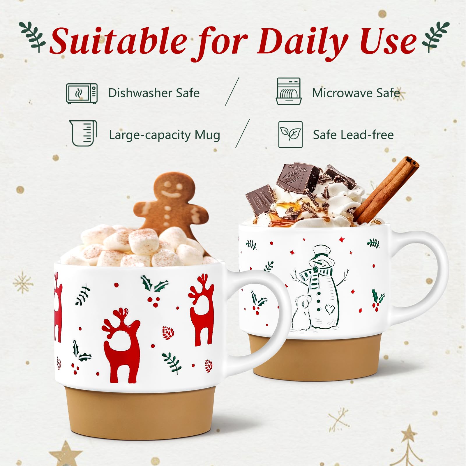 QIKSION mug avec chocolat chaud en ambiance festive pour réconfort instantané