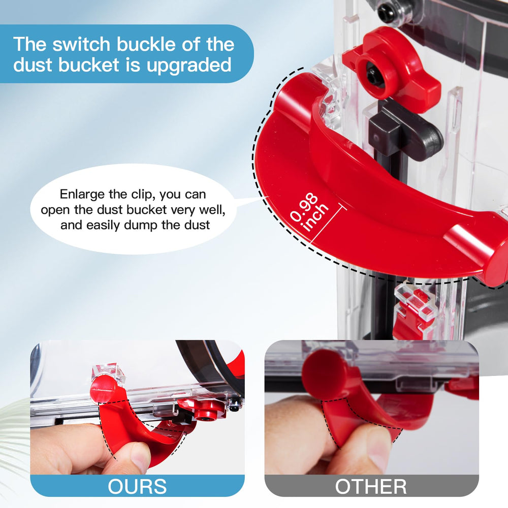 QINAN cuve en usage sur aspirateur montrant réinstallation simple et fonctionnelle