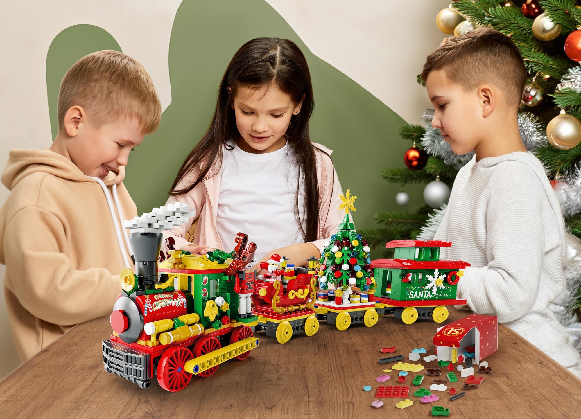 Qinline figurines de Noël (Père Noël, casse-noisette) apportant joie