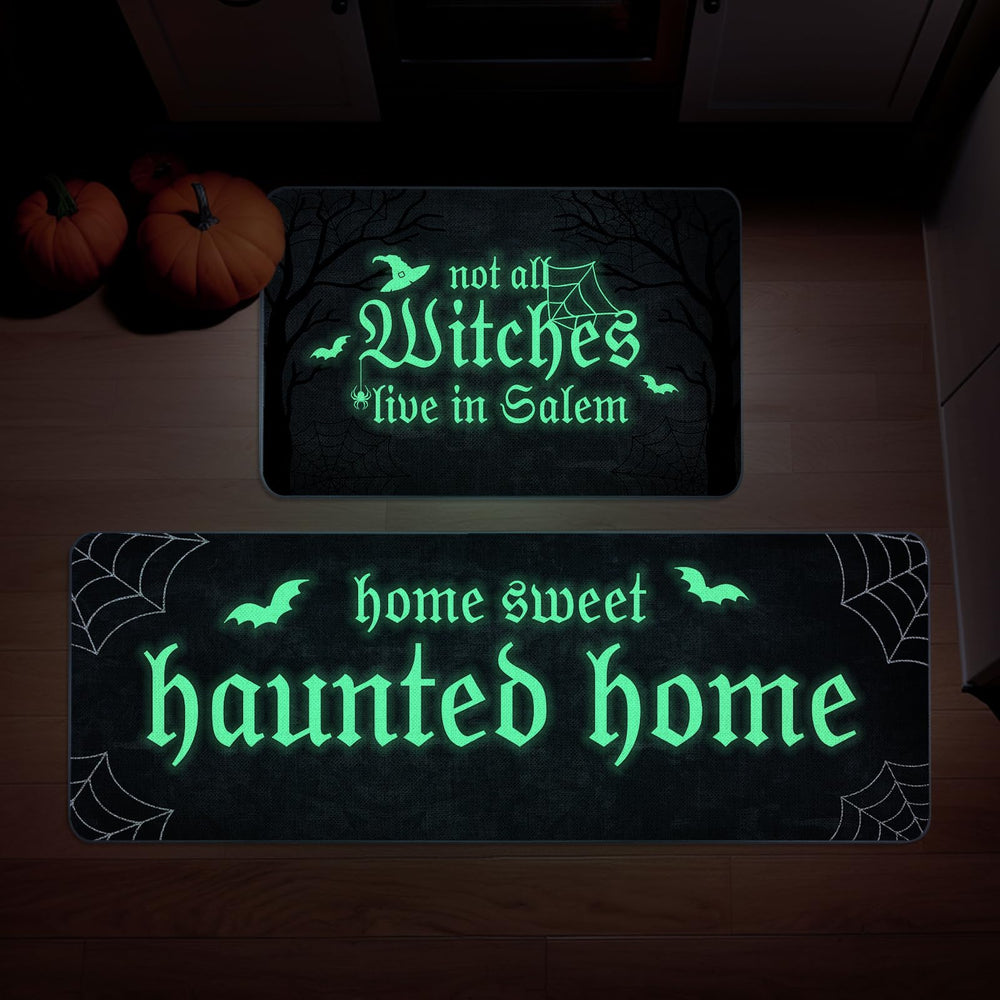 QIONG MENG face avant du tapis Halloween montrant le motif festif et protecteur