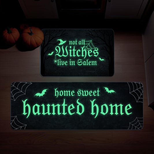 QIONG MENG face avant du tapis Halloween montrant le motif festif et protecteur