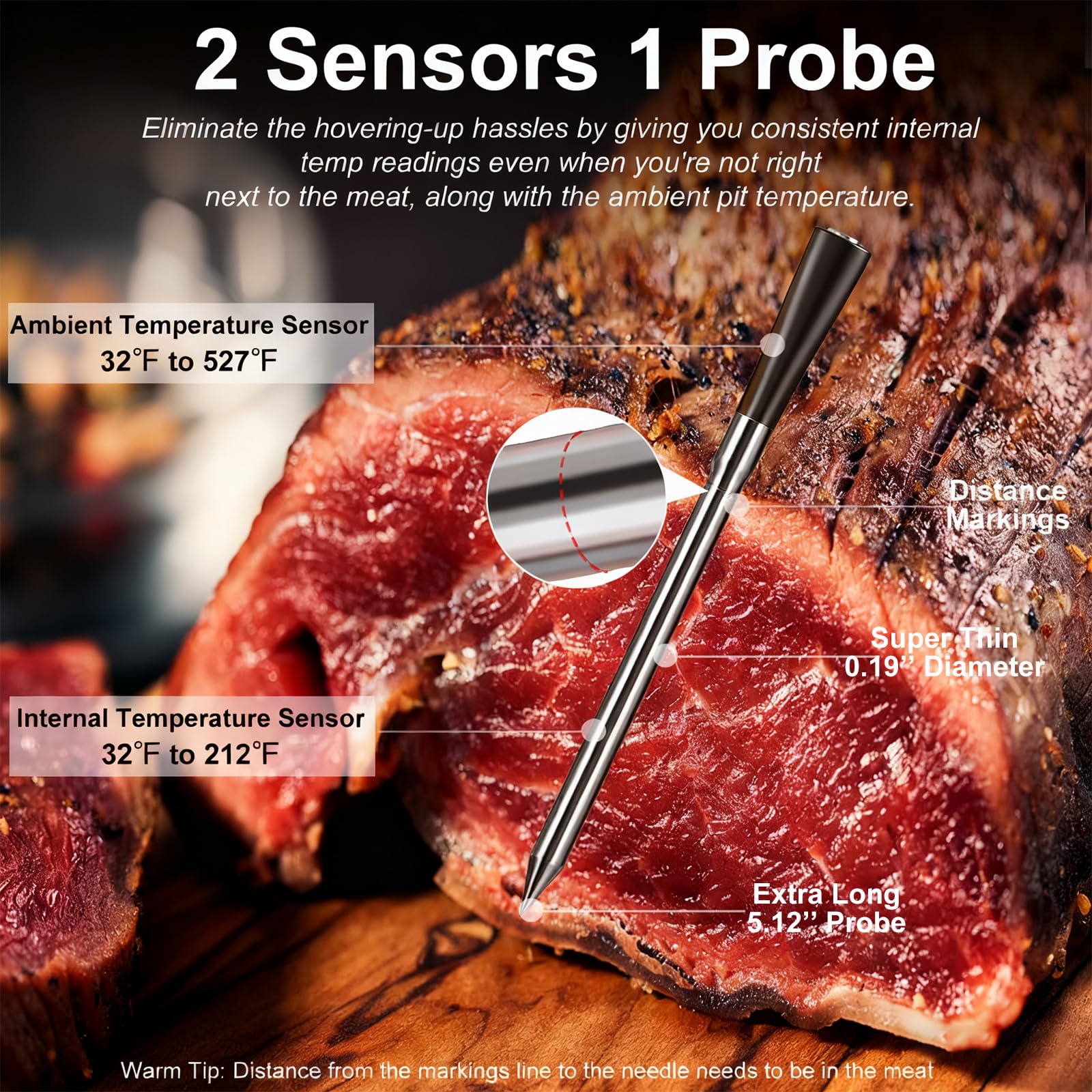 QIREDA thermomètre en usage sur un barbecue montrant surveillance à distance et tranquillité