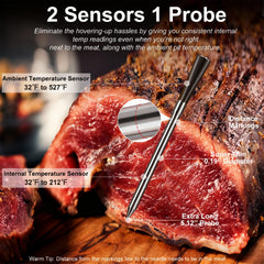 QIREDA thermomètre en usage sur un barbecue montrant surveillance à distance et tranquillité