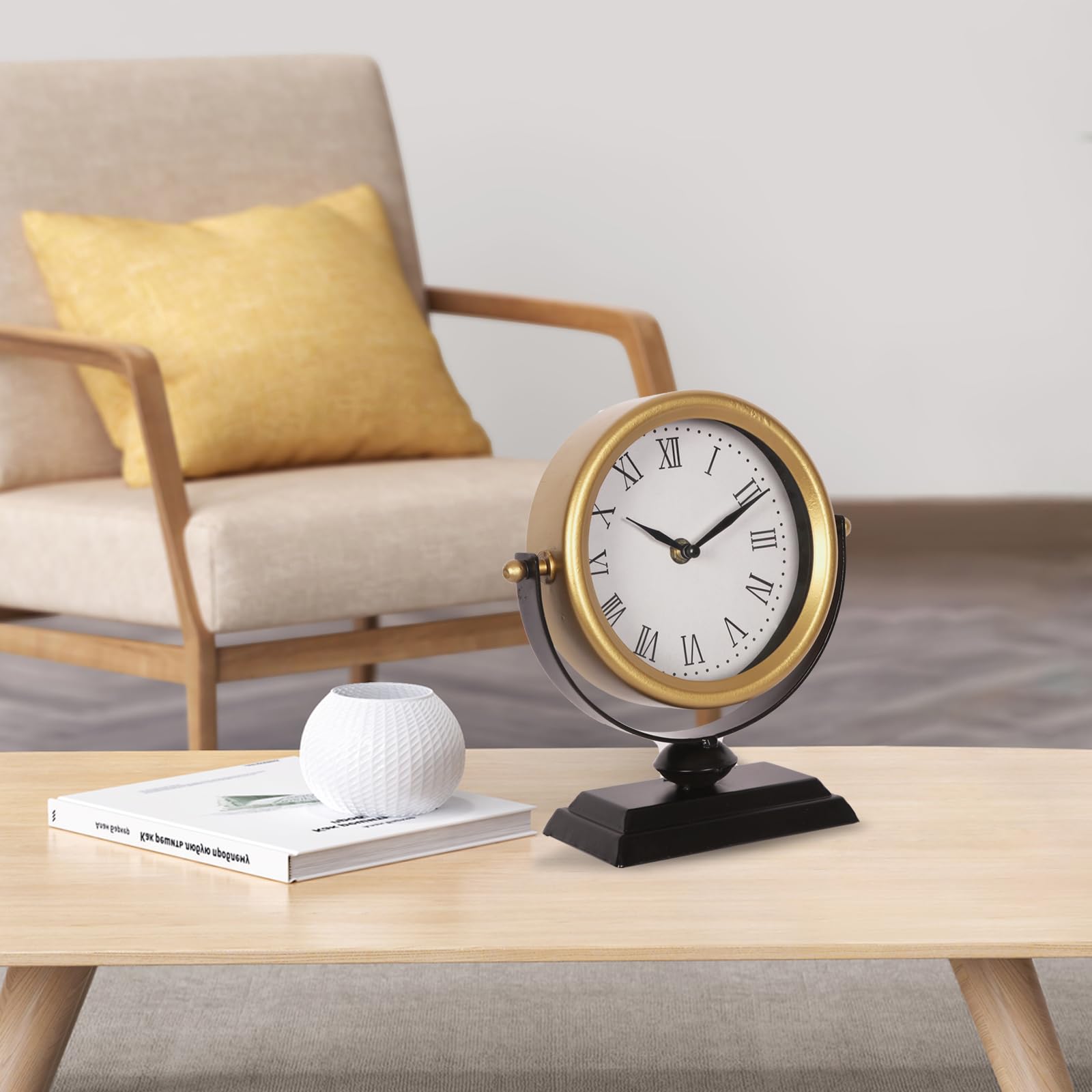 QIYAODECO horloge sur bureau en usage, silencieuse pour la concentration