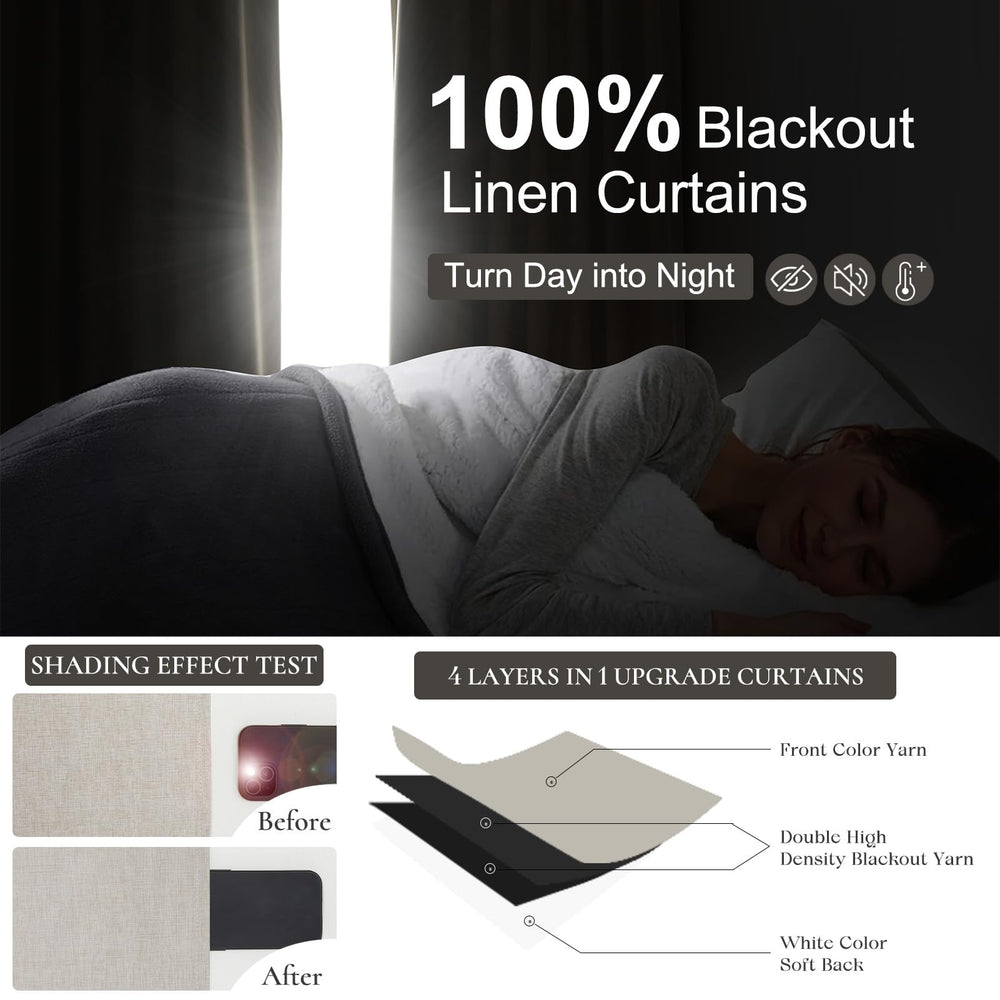 QJmydeco dos blanc occultant montrant blocage lumière efficace