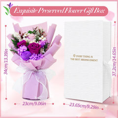 QOEAZY gros plan roses préservées montrant texture naturelle et couleur stable