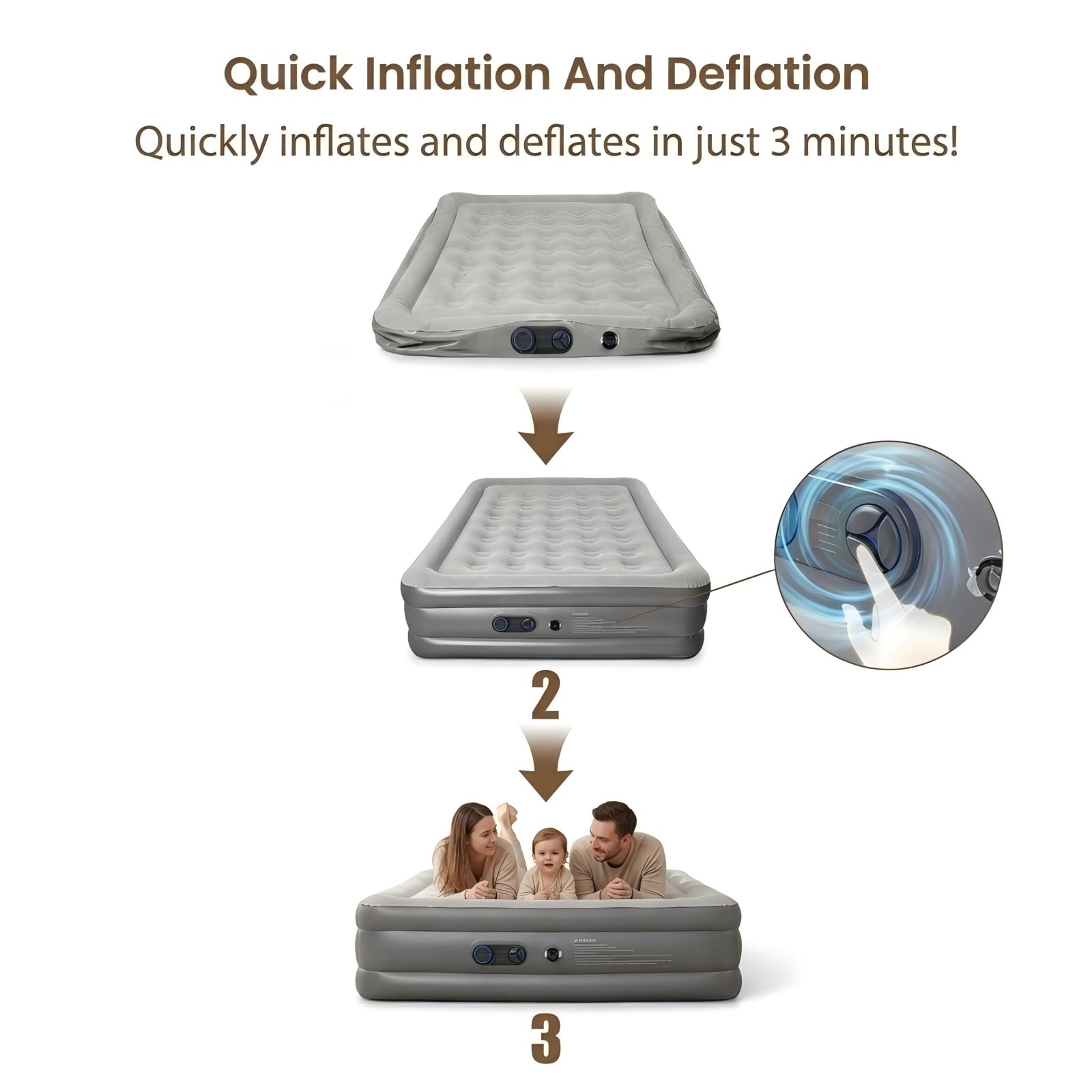 QQS matelas installé dans une chambre avec literie, confort pour invités