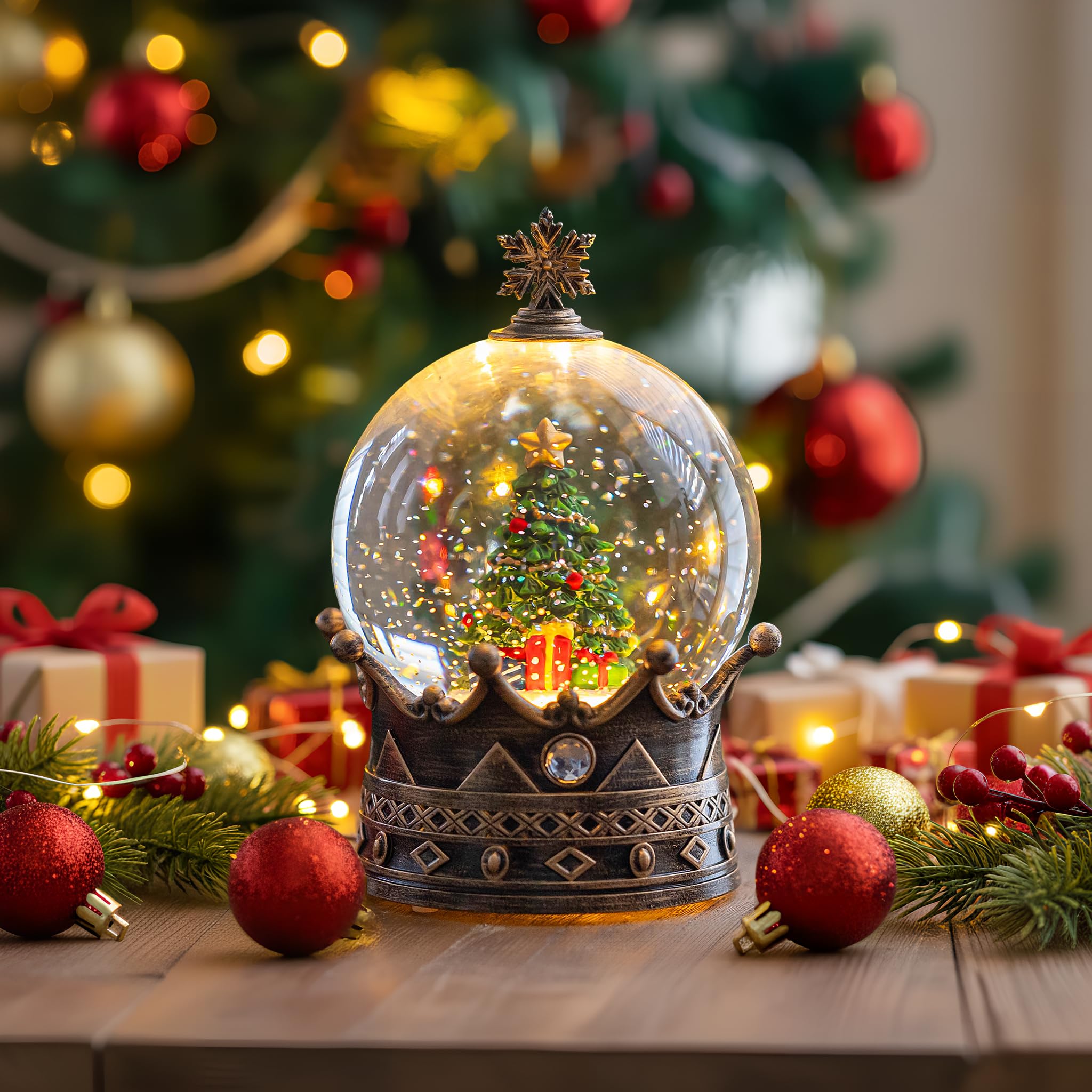Qualdout globe utilisé sur table basse pour décoration de Noël chaleureuse