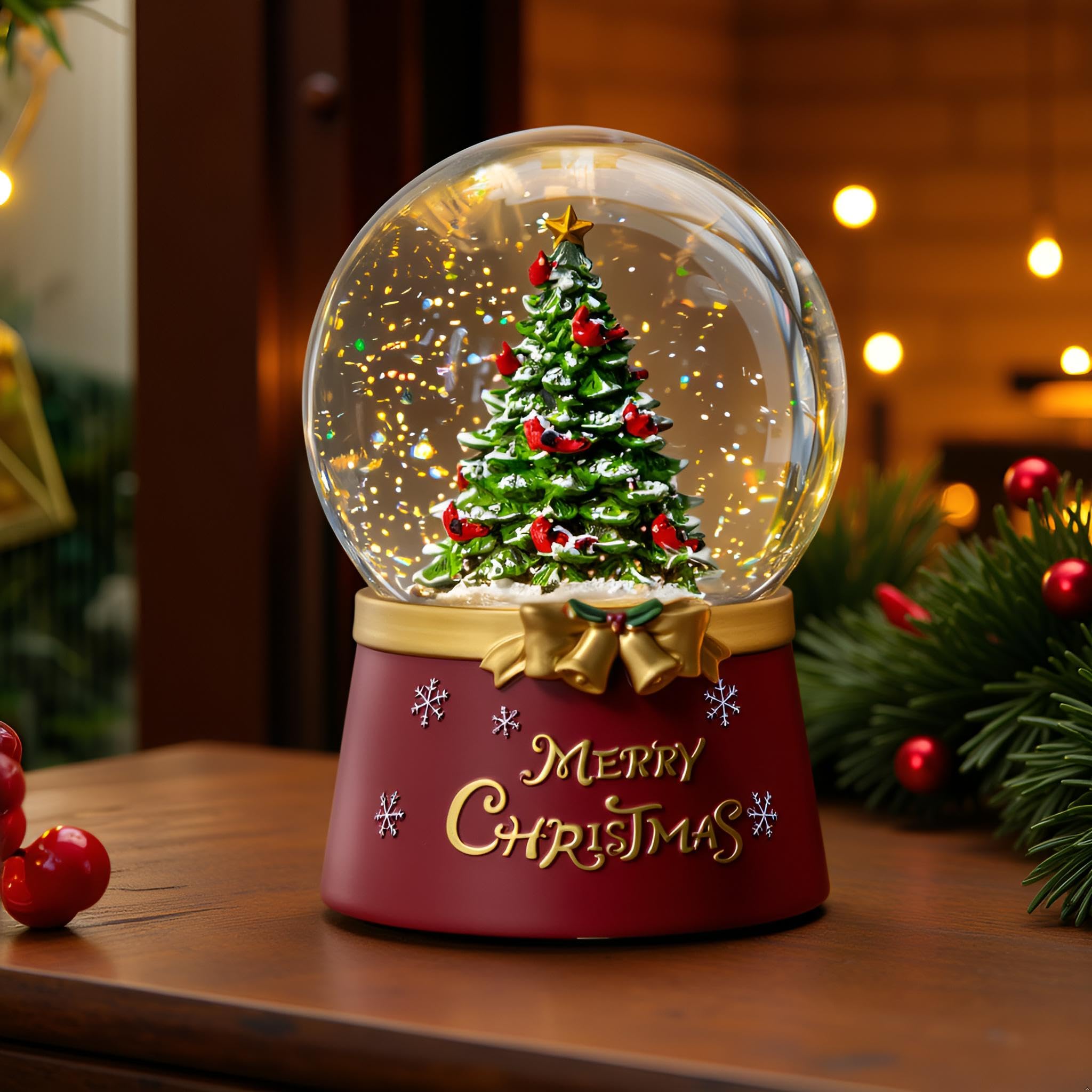 Qualdout gros plan sapin en résine détail décoratif visible
