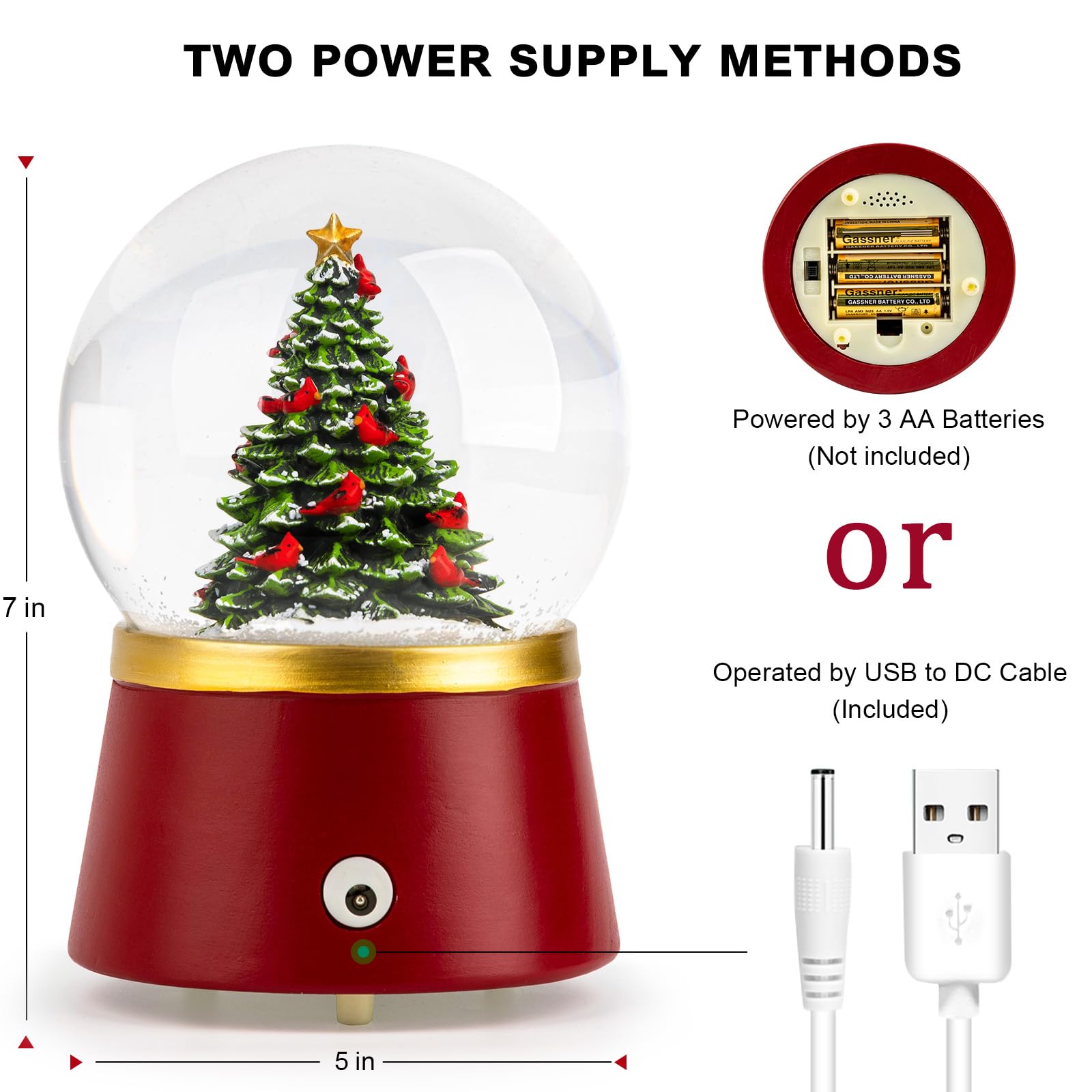 Qualdout câble USB et port pour alimentation sans piles