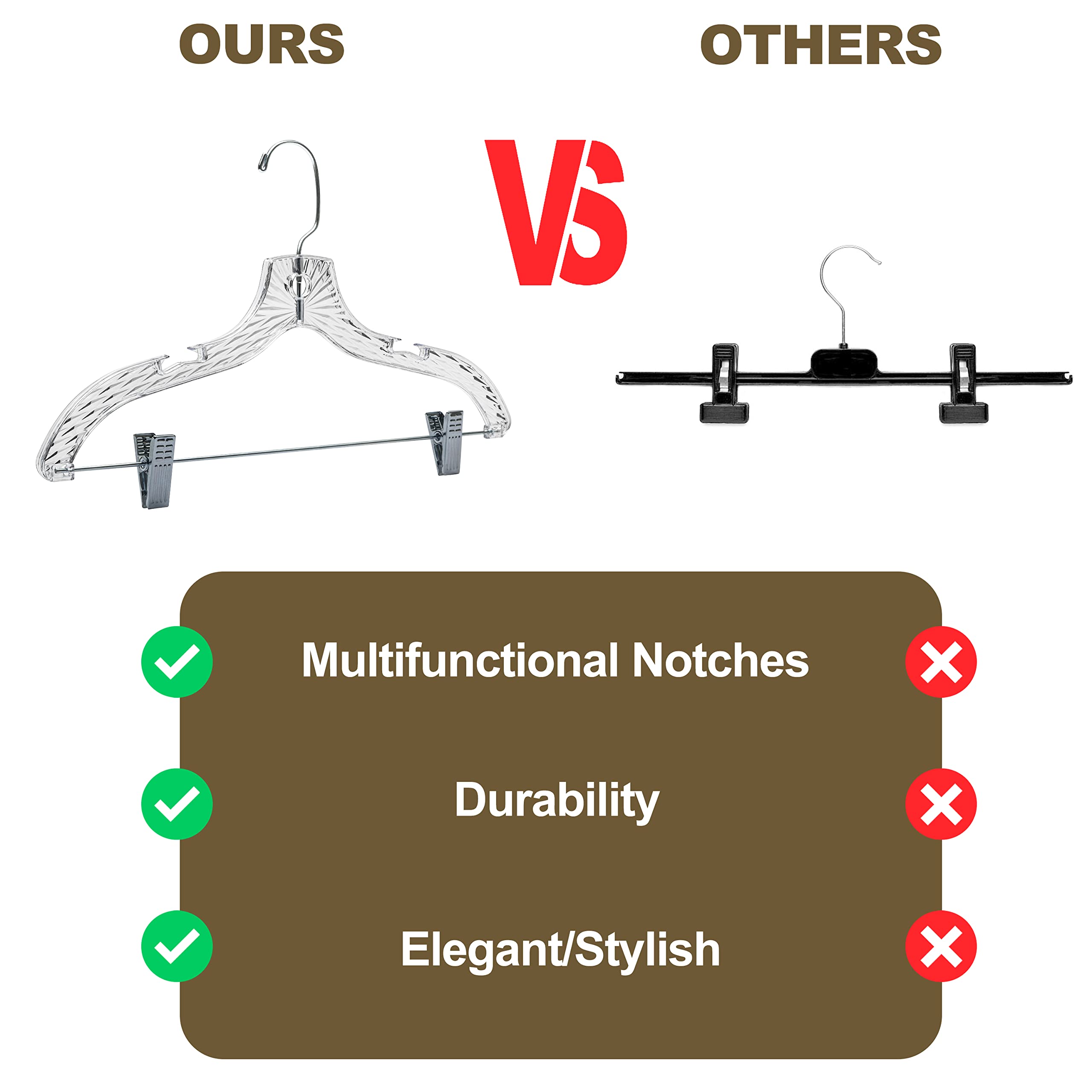 Quality Hangers — texture cristal brillante, présentation soignée