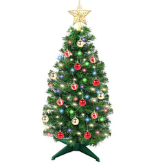 Qudoustar sapin de table 3ft vue de face avec illumination chaleureuse