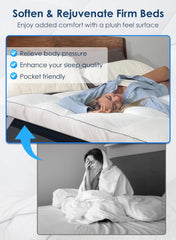 QUEEN ROSE surmatelas posé sur un lit double améliorant confort et respiration nocturne