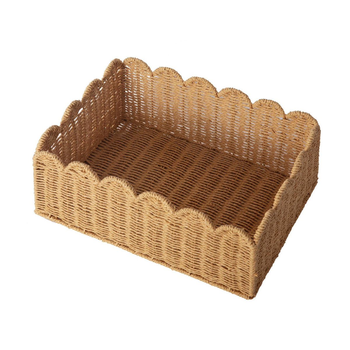 Quincry panier festonné face montrant rangement élégant