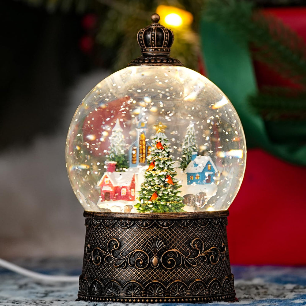 Qukulov globe posé sur table de Noël pour centre de fête convivial