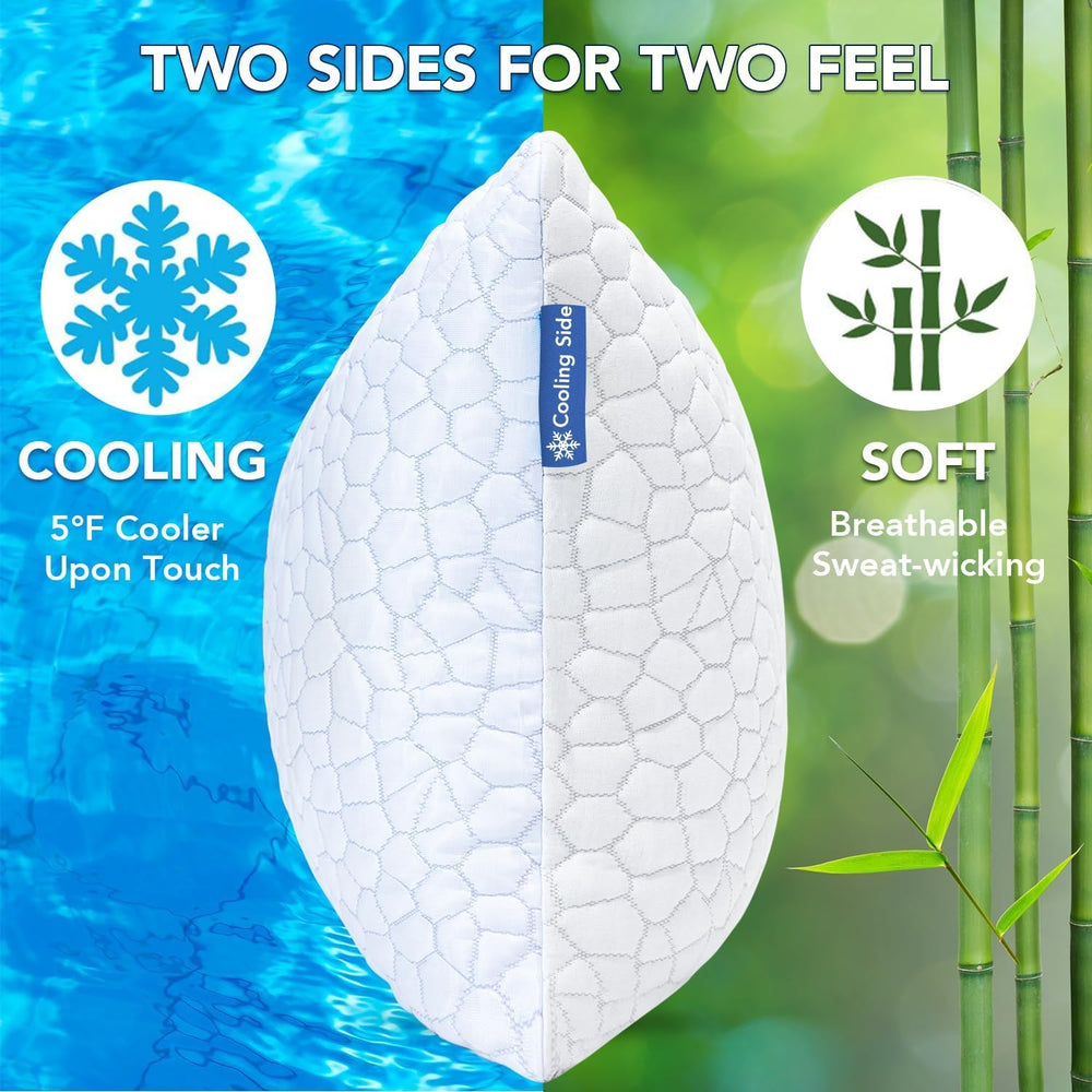 QUTOOL oreiller détail housse ice-silky apportant sensation fraîche