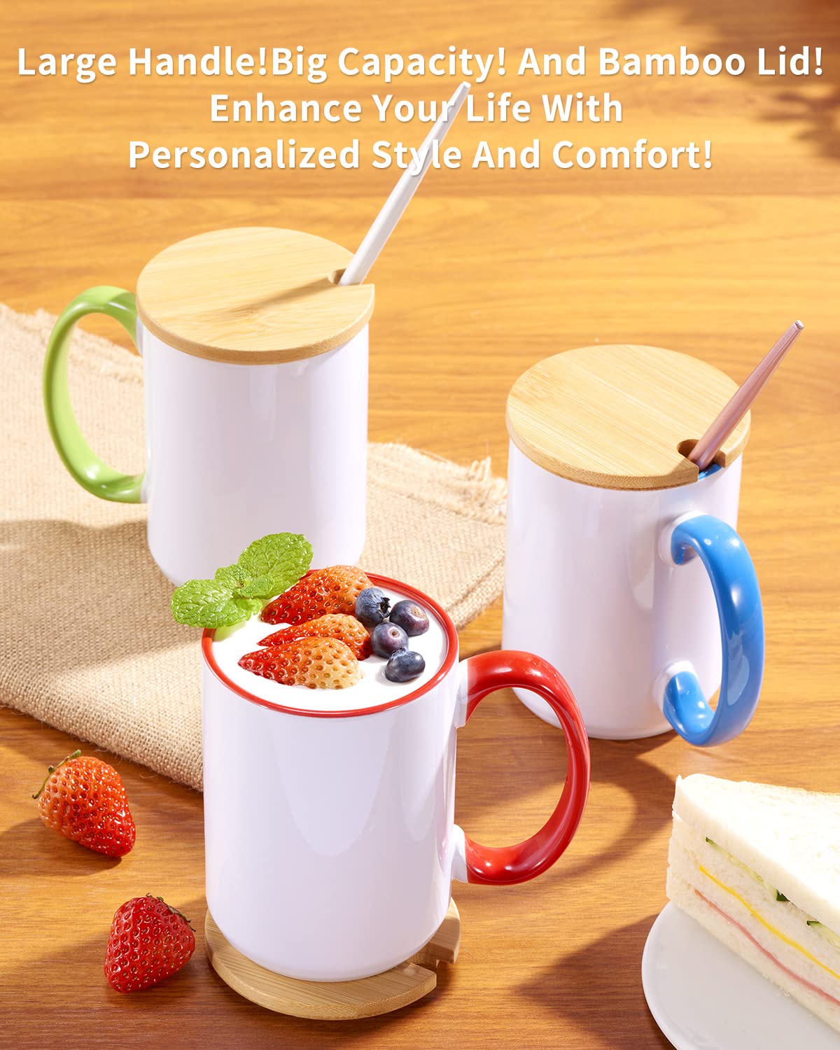 RAINBOWTIE comparaison taille mug 15oz pour évaluer capacité et échelle