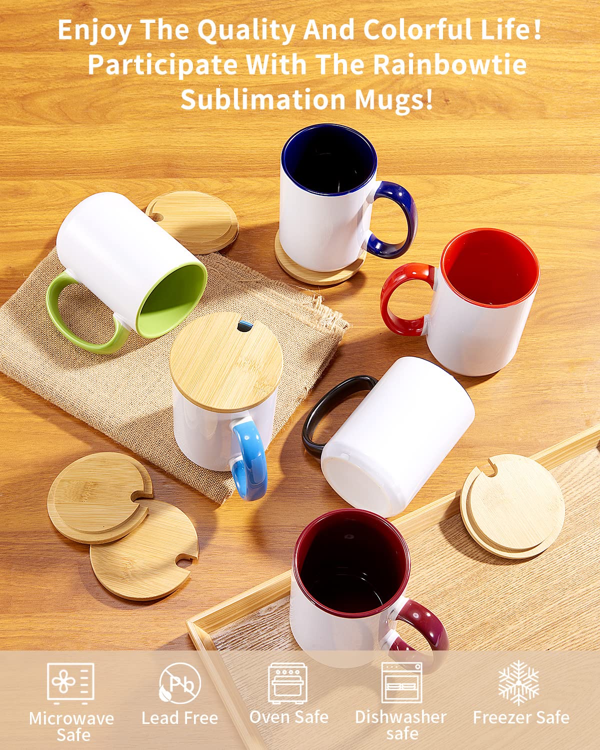 RAINBOWTIE mug en usage sur un bureau soulignant praticité et style