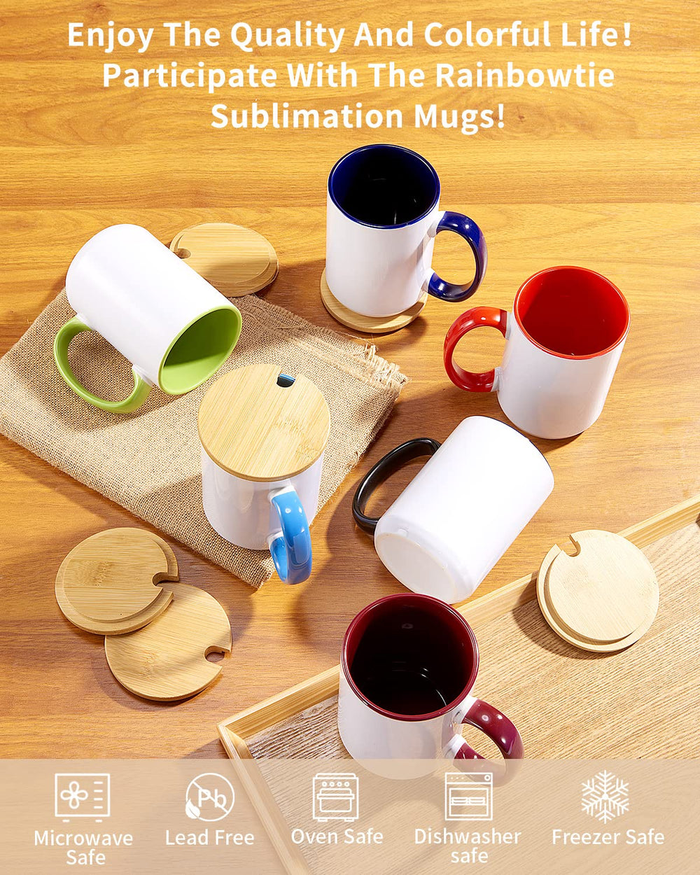 RAINBOWTIE mug en usage sur un bureau soulignant praticité et style