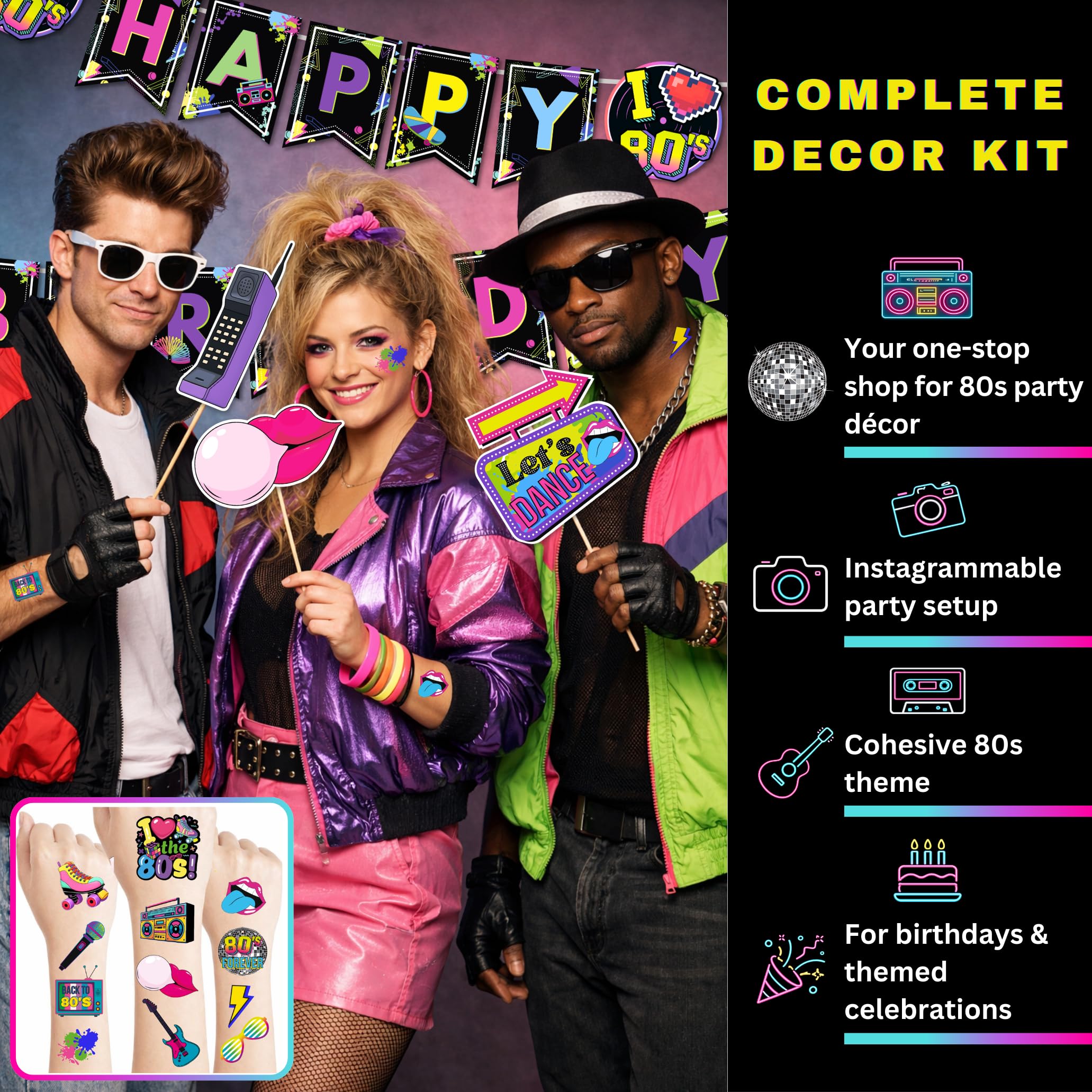 RainMeadow planches de tatouages temporaires, touche ludique réutilisable
