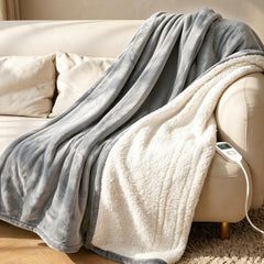 RAINOVA plaid chauffant face avant gris montrant design et douceur