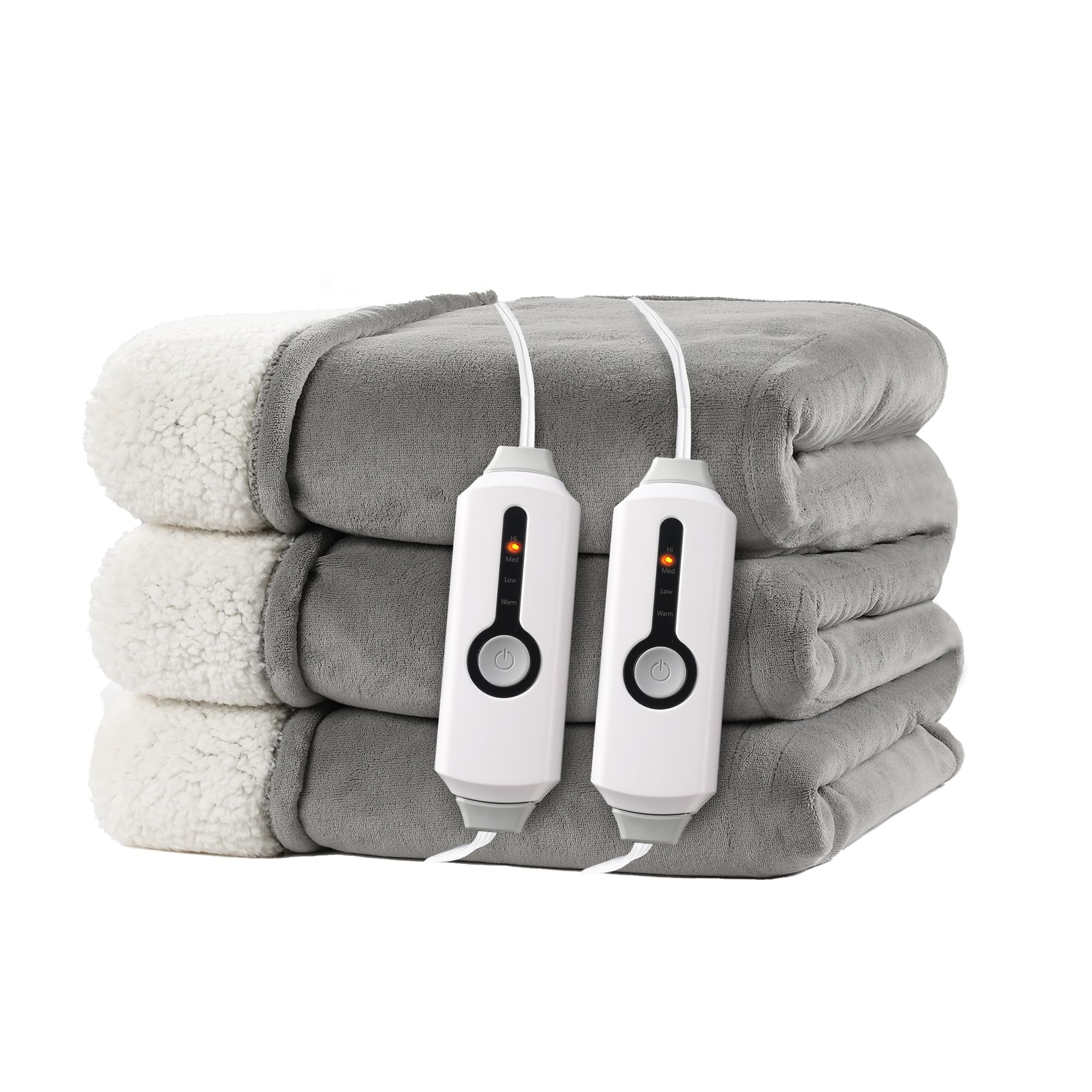 RALYSUN couverture chauffante face avant montrant couleur gris clair et confort