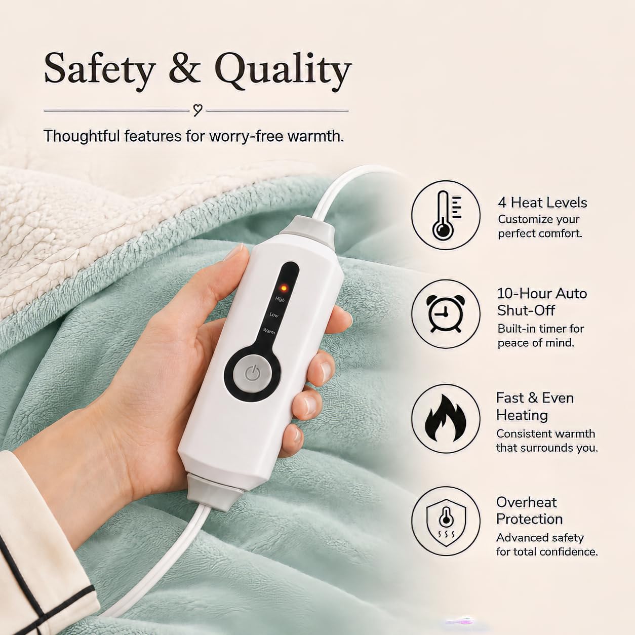 RALYSUN zoom microplush doux pour confort tactile et rétention de chaleur
