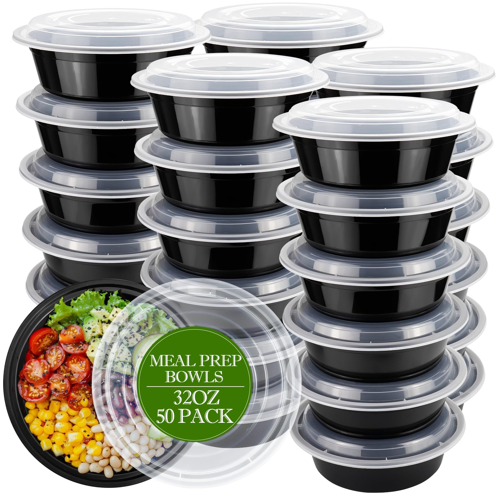 RANLITTLE emballage 50 boîtes 32oz pratique pour préparation hebdomadaire