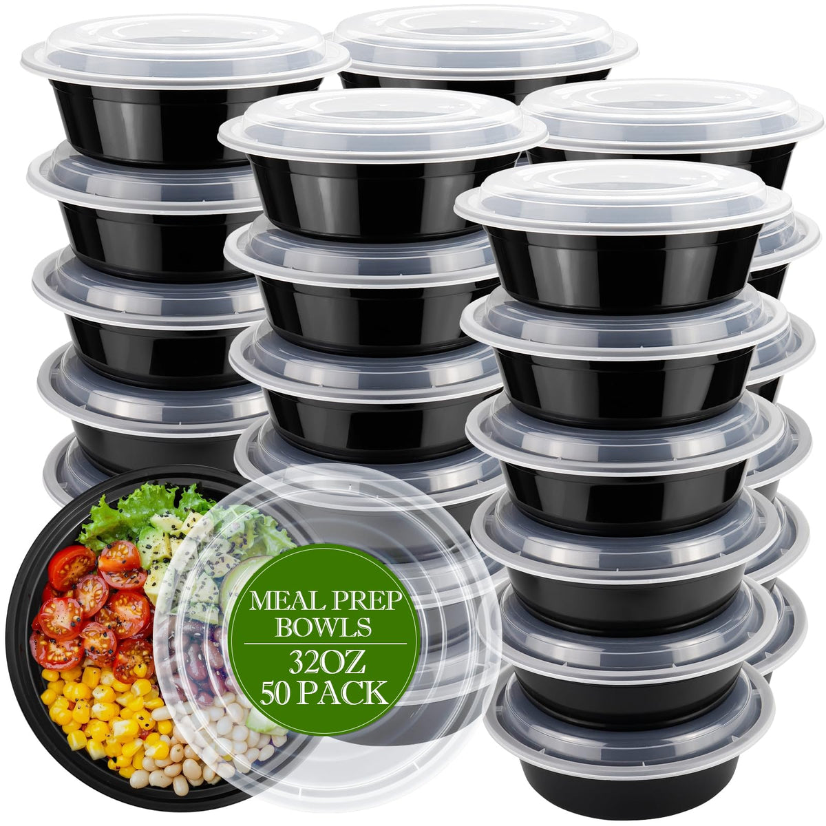 RANLITTLE emballage 50 boîtes 32oz pratique pour préparation hebdomadaire