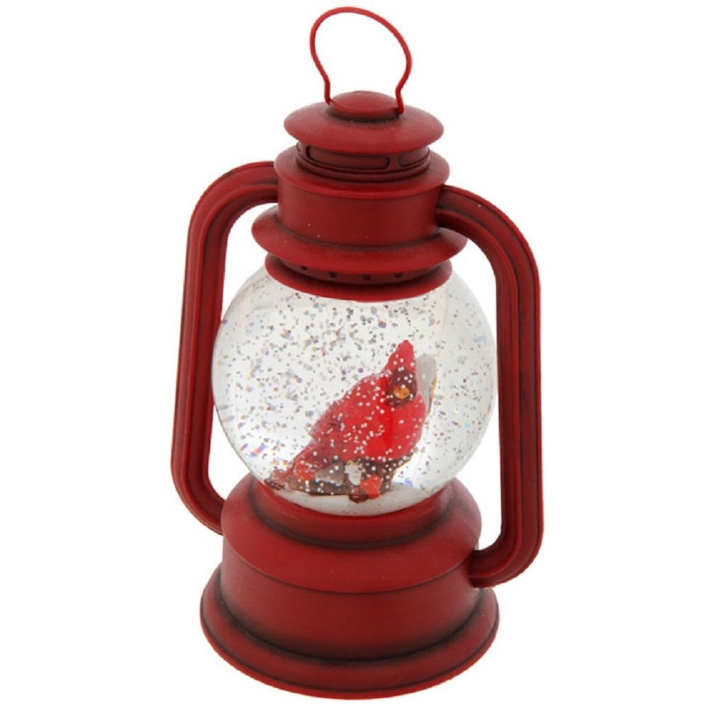 RAZ Imports lanterne rouge vue avant illuminée, apporte chaleur décorative