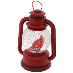 RAZ Imports lanterne rouge vue avant illuminée, apporte chaleur décorative