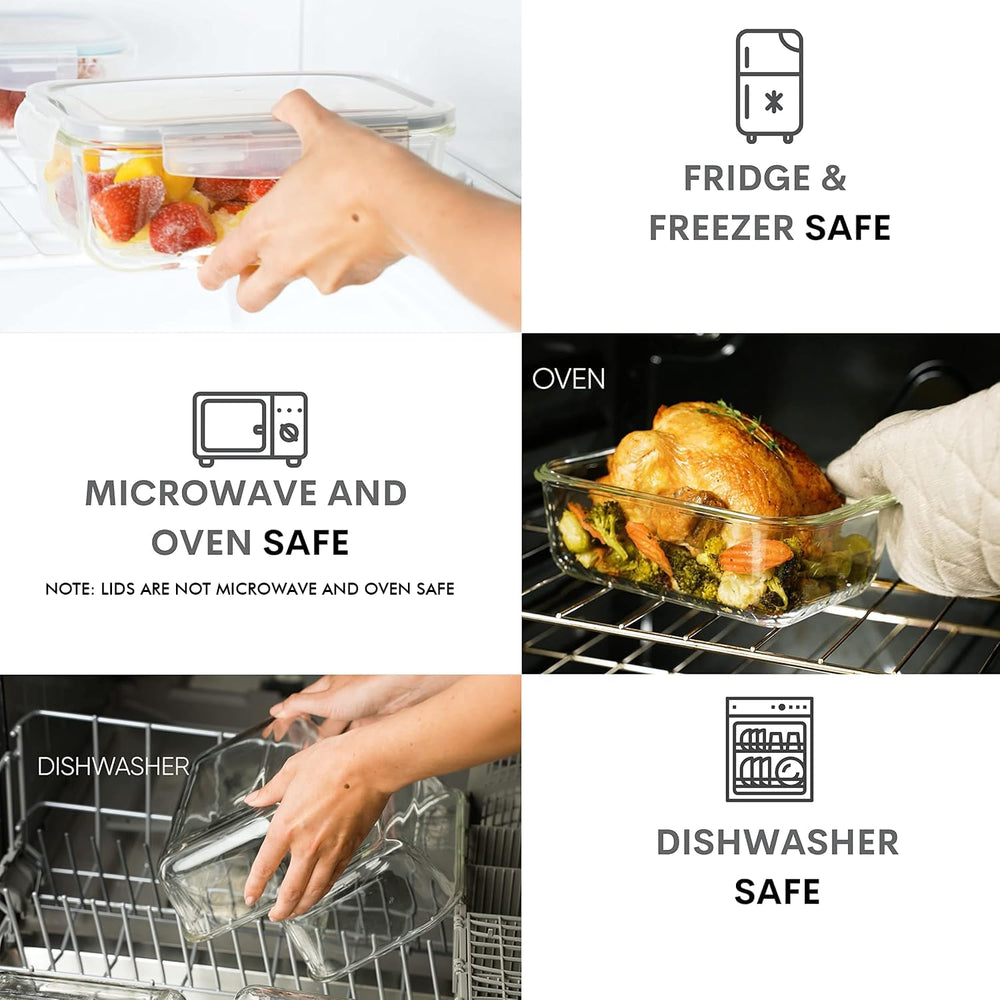 Razab plats en verre utilisés au four et micro-ondes sans les couvercles pour polyvalence