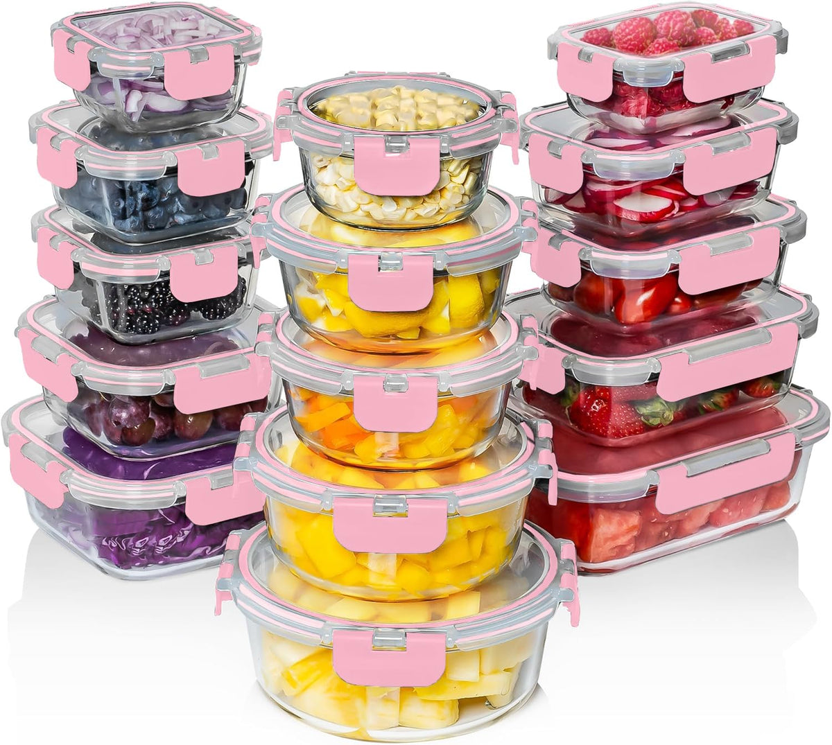 Razab ensemble face avant montrant 30 contenants pour organisation cuisine