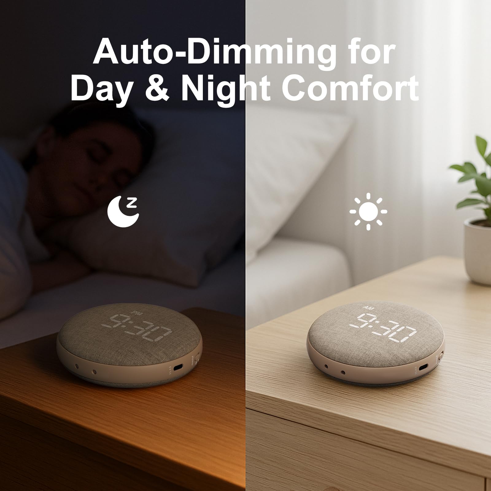 REACHER bouton snooze en relief pour repérage tactile sans allumer
