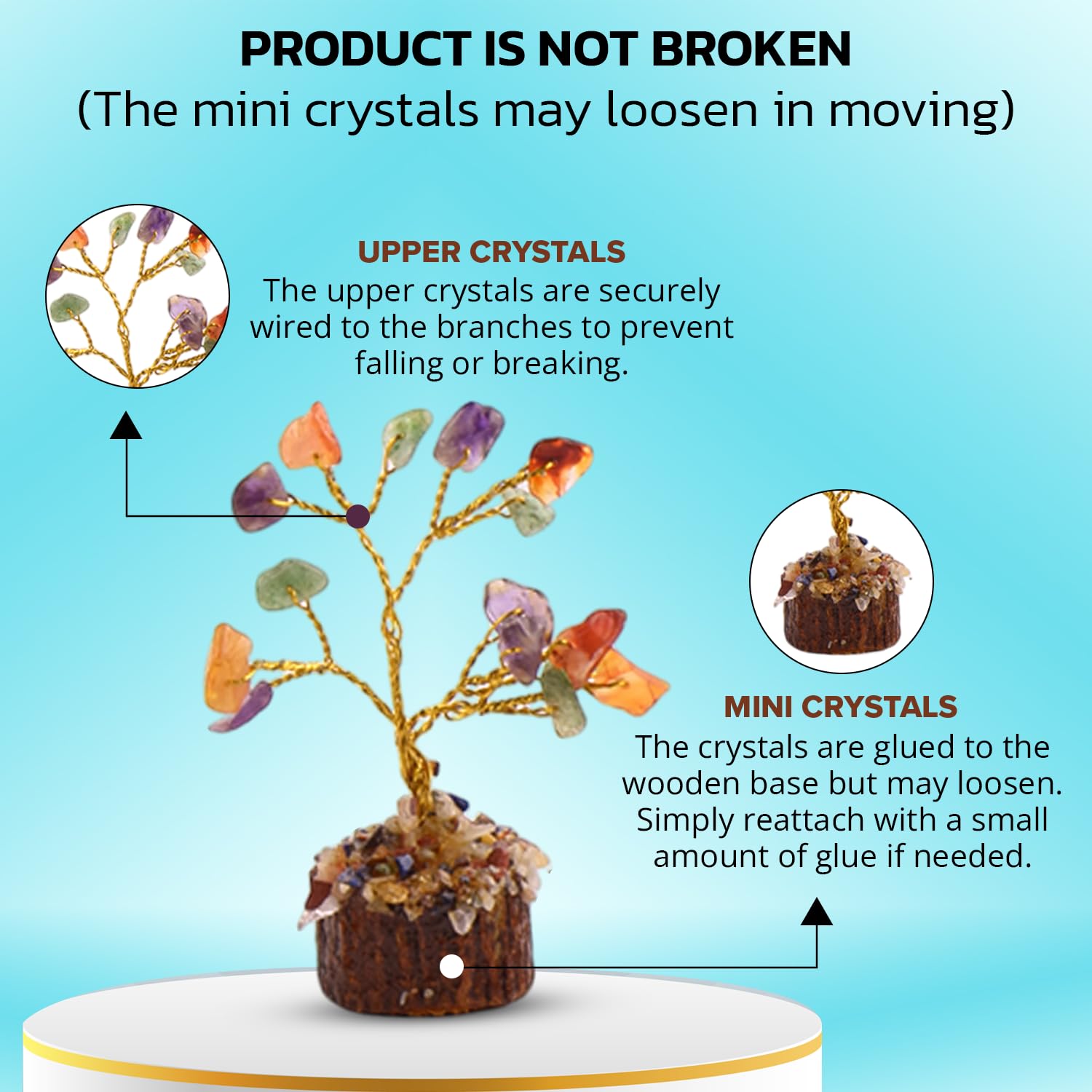Real Crystal arbre posé sur bureau pour belle décoration professionnelle
