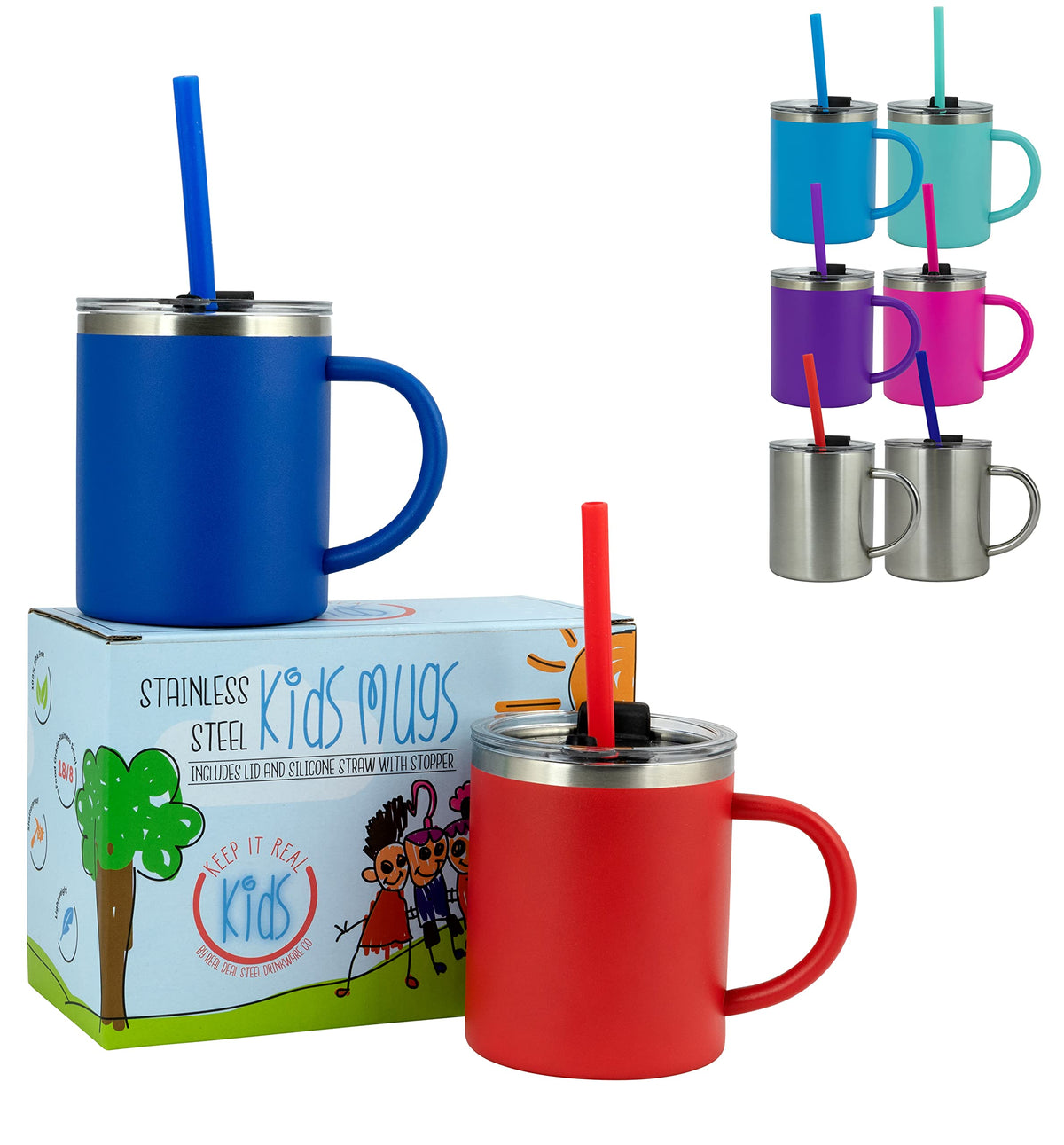Real Deal Steel face avant des deux mugs montrant design et robustesse