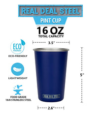 Real Deal Steel gobelet en main pour montrer taille et confort de prise