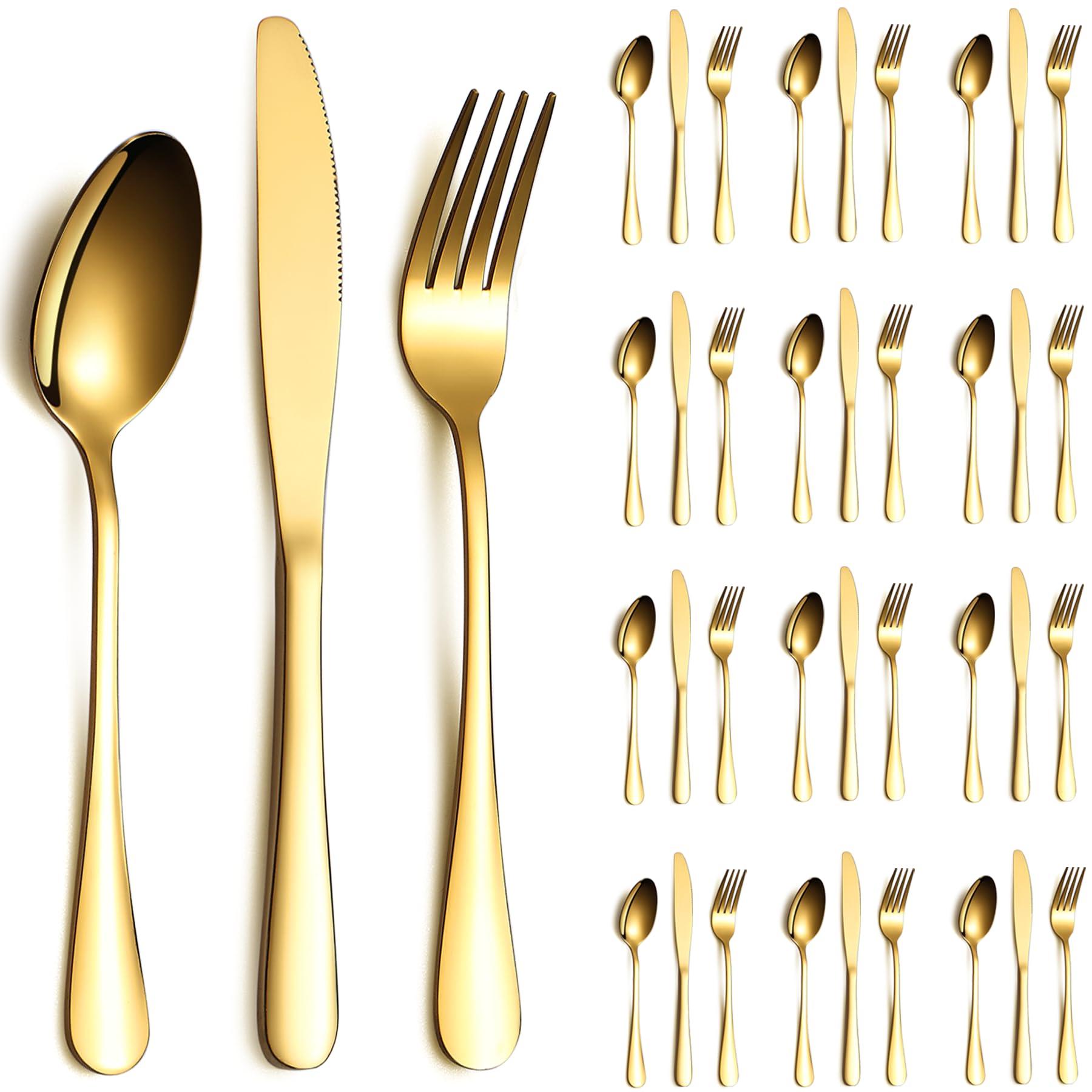 ReaNea service doré vue d'ensemble, élégance pour table