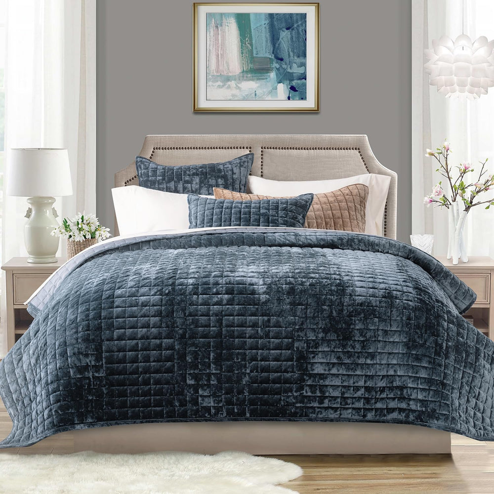 RECYCO couette king stormy blue vue de face élégant et cosy