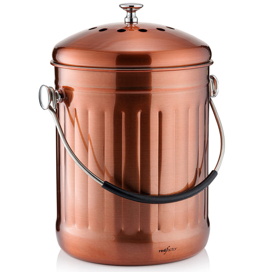 RED FACTOR seau compost face avant en matt copper élégant et compact