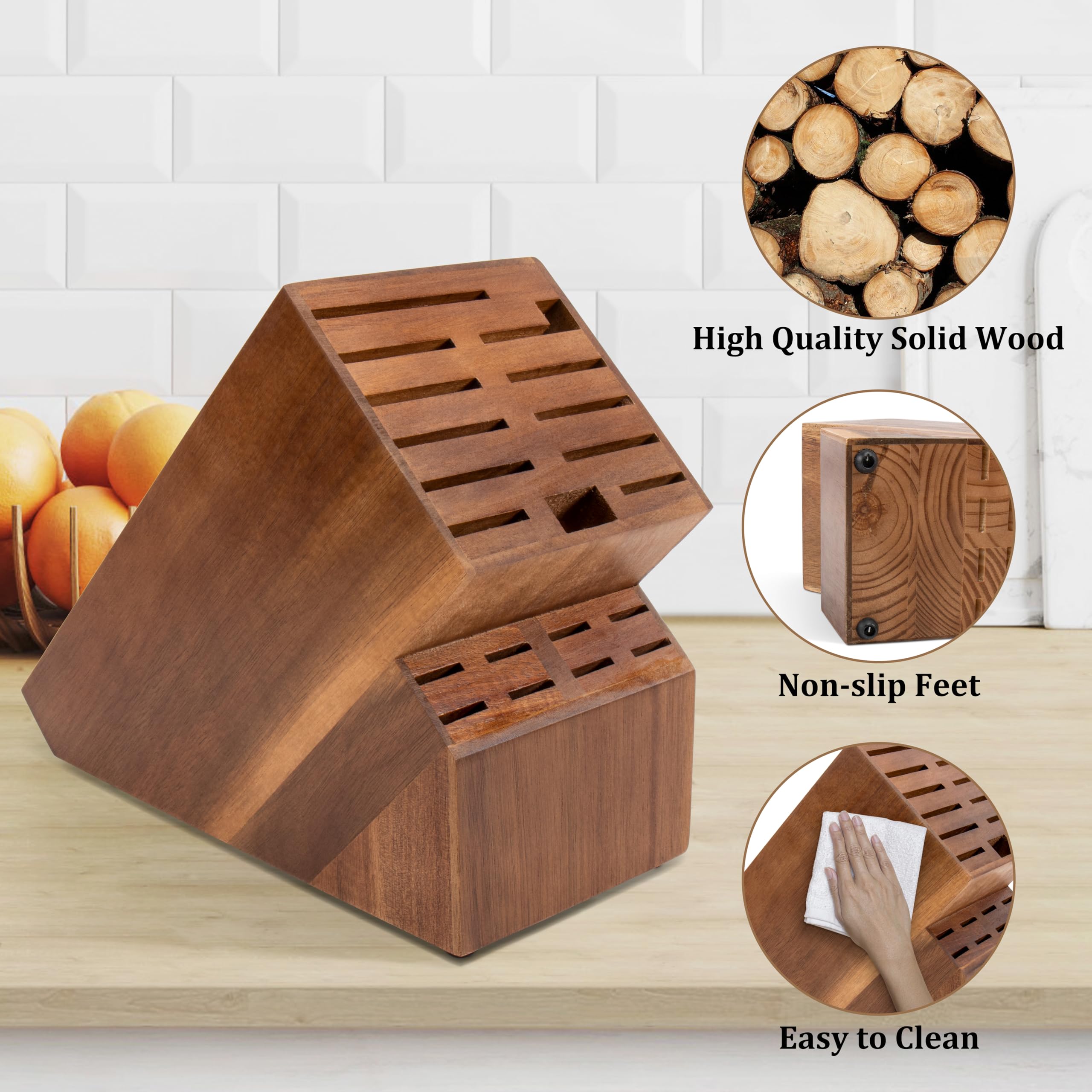 RedCall détail finition acacia poli, aspect chaleureux et durable