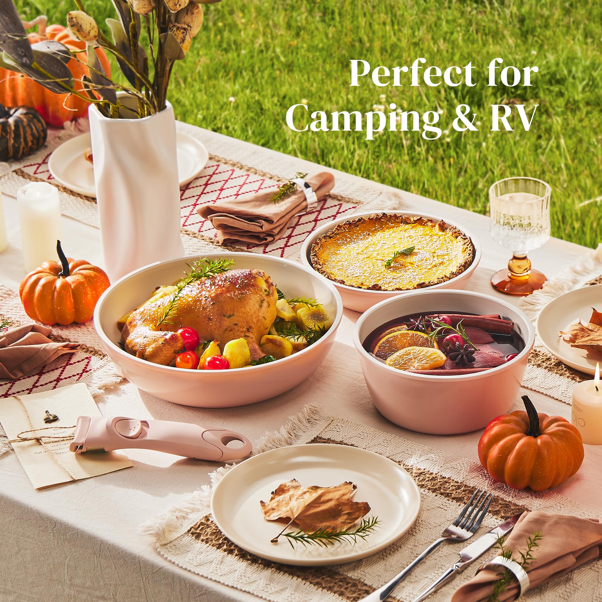 Redchef ensemble installé sur table de camping, cuisson nomade pratique